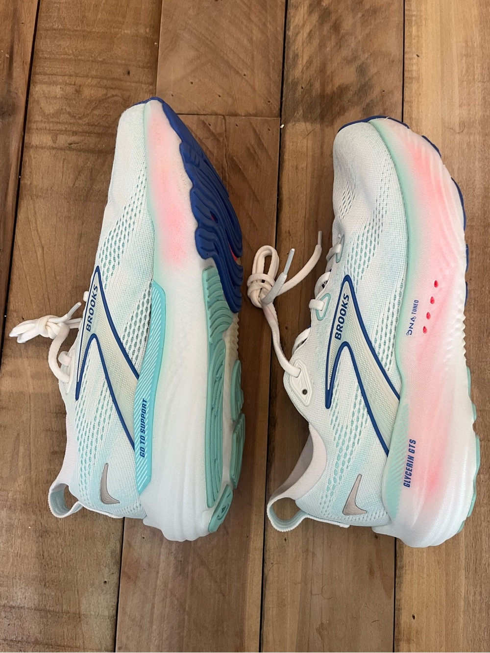 Brooks Glycerin GTS 22 Limpet Shell Amparo Blue W Running Shoes Size 8.5D (Wide) - Picture 11 of 14